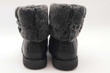 Ugg Classic Berge Black Leather Boots Size 8 Eb1025pxde