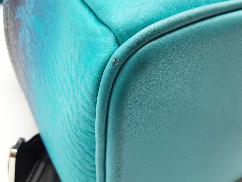 Mcm Stark Ceramic Blue Gradation Palm Canvas Backpack Do0625wxzde