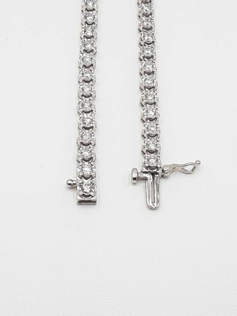 3.09 Cttw Lab-grown Diamond Sterling Tennis Necklace 6.2 Gram 17 In Fw0725irxdu
