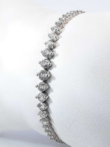 4.38 Cttw Diamond & 85% Platinum Graduated Tennis Bracelet 14.5 Grams 7 Inch Fw0726llcxdu