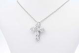 1.74ctw Lab Grown Diamond Cross Sterling Silver Pendant & Chain 3.4g Eb1124lesdu