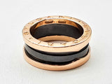 Bvlgari B.zero 1 18k Rose Gold Black Ceramic Ring Size 52/ 5.75 Do0924rrxde