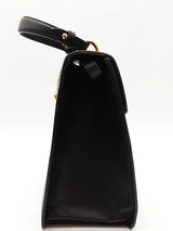 Gucci Sylvie Web Black Leather Top Handle Bag Eb0126rxzde