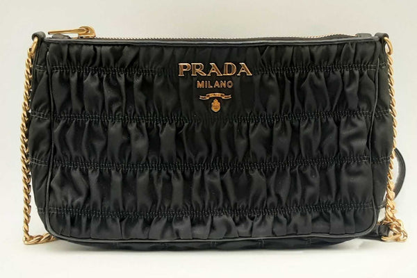 Prada Tessuto Nylon Gaufre Crossbody In Black Eb0425wxzsa