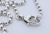 Gucci Gg Heart Pendant Necklace In 925 Sterling Silver 44g 27.5 Inch Eb0326lrxde