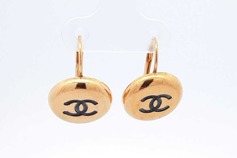 Chanel Gold Tone Cc Logo Lever Back Earrings 5.5 Grams Eb1124lxzdu