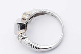 Diamond & Blue Gemstone Ring In 14k White Gold 5.9 Grams Size 6.75 Eb0126llrsa