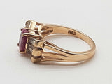 Ruby 14k Yellow Gold 4.1g Bow Ring Size 5.75 Do0726wxzde