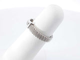 Tiffany & Co. Diamond & Silver Somerset Mesh Ring 2.1 Gram Size 4.75 Fw0826lrxdu