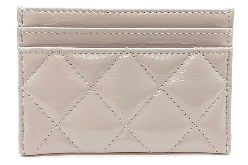 Chanel Quilted Gray Patent Leather Card Holder Wallet Eb1125pxzde