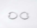 0.56 Cttw Diamond & 18k White Gold Latch-back Hoop Earrings 4.4 Gram Fw0925wzxdu