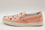 Jimmy Choo Studded Star Pink Leather Slip On Sneakers Size 43 Eb1225lexde