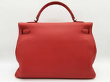 Hermes Kelly 40 Vermillion Red Clemence Palladium Shoulder Bag Do0523erxzde