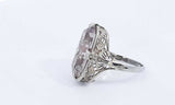 18k White Gold Filigree Ring Size 6.5 4.6 Grams Eb0424lixsa