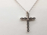 0.43 Cttw Lab Grown Diamonds 0.925 Silver 2.7g Cross Necklace 20 In Do0725iide