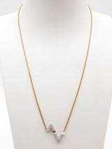 Louis Vuitton Lv Volt 18k Two-tone Gold Diamond Pendant Chain 17 In Do0124oxzxde