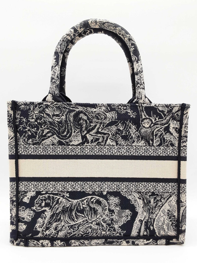 Christian Dior Toile De Jouy Blue Ecru Canvas Small Book Tote Do1025lxzxde