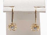 0.45 Cttw Lab Grown Diamonds 14k Yellow Gold 2.7g Flower Solitaire Clasp Earrings Do0525wirde
