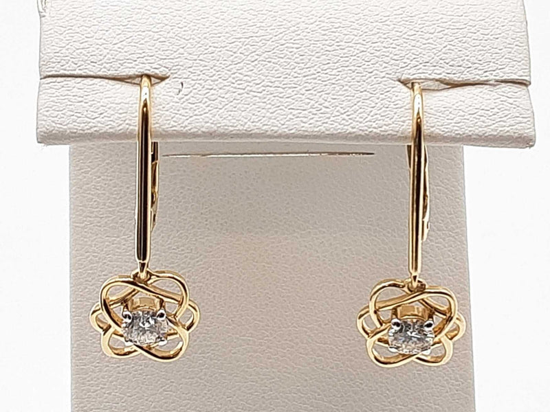 0.45 Cttw Lab Grown Diamonds 14k Yellow Gold 2.7g Flower Solitaire Clasp Earrings Do0525wirde