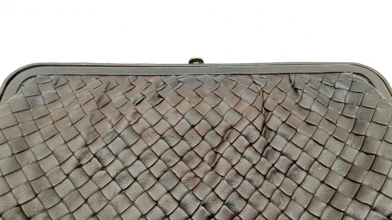 Bottega Veneta Brown Intrecciato Leather Clutch Fw1124oxzdu