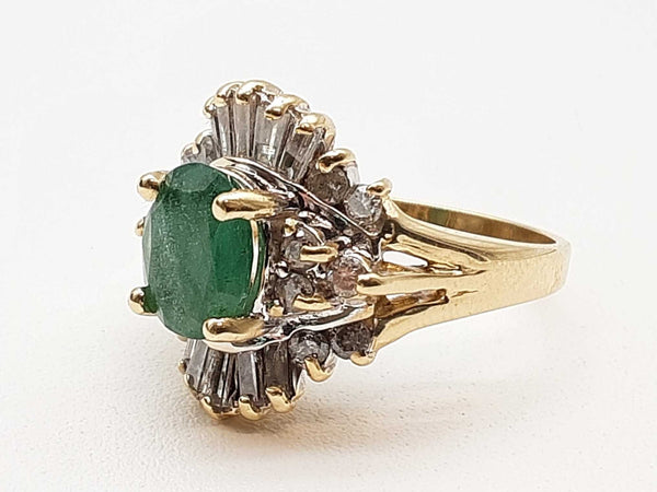 3.30 Cttw Emerald Diamonds 14k Yellow Gold 8.3g Ring Size 7 Do0525cpxde
