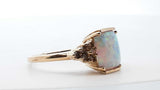 .12cttw Diamond & Synthetic Opal 14k Yellow Gold Solitaire Ring 8.25 Lh1025lcrde