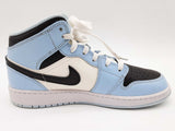 Nike 555112-401 Air Jordan 1 Mid Ice Blue White Shoes Size Us 6y Do0426ixde