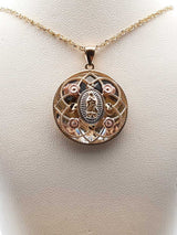 14k Yellow Gold Virgin Of Guadalupe Pendant Necklace 4.3 Grams 18 Inch Fw0126lwzdu