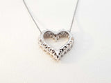 0.25 Ctw Diamond & 14k Gold Open Heart Pendant Necklace 2.9g 20 Inch Fw0826wzxdu
