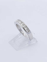 1.71 Cttw Diamond & 14k White Gold Channel Ring 4.7 Grams Size 7 Fw0925iwzdu