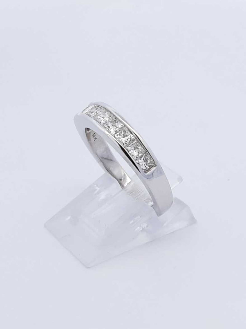 1.71 Cttw Diamond & 14k White Gold Channel Ring 4.7 Grams Size 7 Fw0925iwzdu