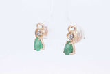 Green Gemstone & Diamond Stud Earrings In 10k Yellow Gold 1.5 Grams Eb0724wxsa