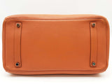 Hermes Birkin 35 Potiron Orange Clemence Palladium Handbag Do0325crxzde