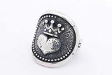 King Baby Queen Baby Crowned Heart Coin Ring 925 Sterling 17.4g Size 9 Eb125rxdu