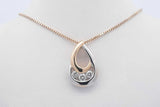 0.18cttw Diamond Two Tone 14k Gold Pendant Necklace 4.4 Grams 18 In Eb0226loxdu