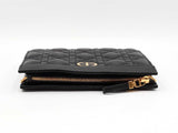 Christian Dior Caro Zipped Pouch In Black Cannage-quilted Calfskin Fw0526lzxzdu