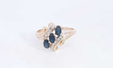 10k Yellow Gold Ring With Blue Stones Size 10.5 2.9 Grams Eb0124ixsa