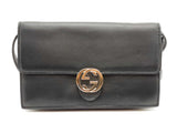 Gucci Black Leather Interlocking G Icon Wallet On Strap Sd0626lrzde