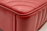 Prada Diagramme Quilted Red Leather Shoulder Bag Eb0125rxzsa