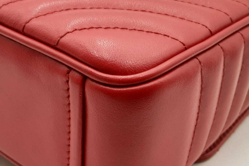 Prada Diagramme Quilted Red Leather Shoulder Bag Eb0125rxzsa