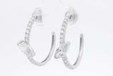 1.42cttw Lab Grown Diamond Hoop Earrings In 14k White Gold 4 Grams Eb0826scrsa