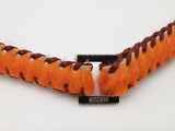 Moschino Orange Furred Brown Leather Velcro Belt Size 44 Do0326wxde