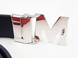Mcm Shiny Cobalt M Buckle & Claus Reversible Belt In Candy Red Fw0524lxzdu