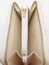 Chanel White Caviar Quilted Zip Aound Coin Wallet Eb1125rxzde