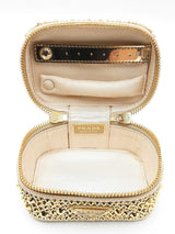 Prada Small Crystal-embellished Jewelry Case In Gold Satin Fw0726pzxdu