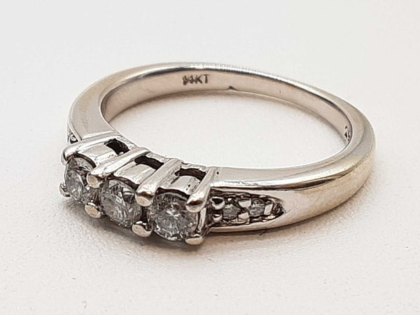 0.30 Cttw Diamonds 14k White Gold 3.5g Ring Size 5.5 Do0325ooxde