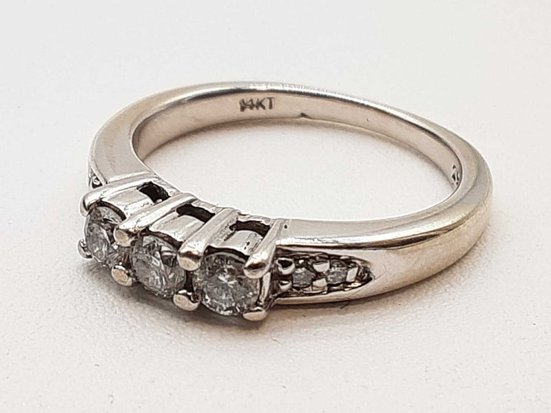 0.30 Cttw Diamonds 14k White Gold 3.5g Ring Size 5.5 Do0325ooxde