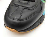 Gucci Rhyton Sneakers In Black Iridescent Logo Leather Size 9 Fw0126lcrdu