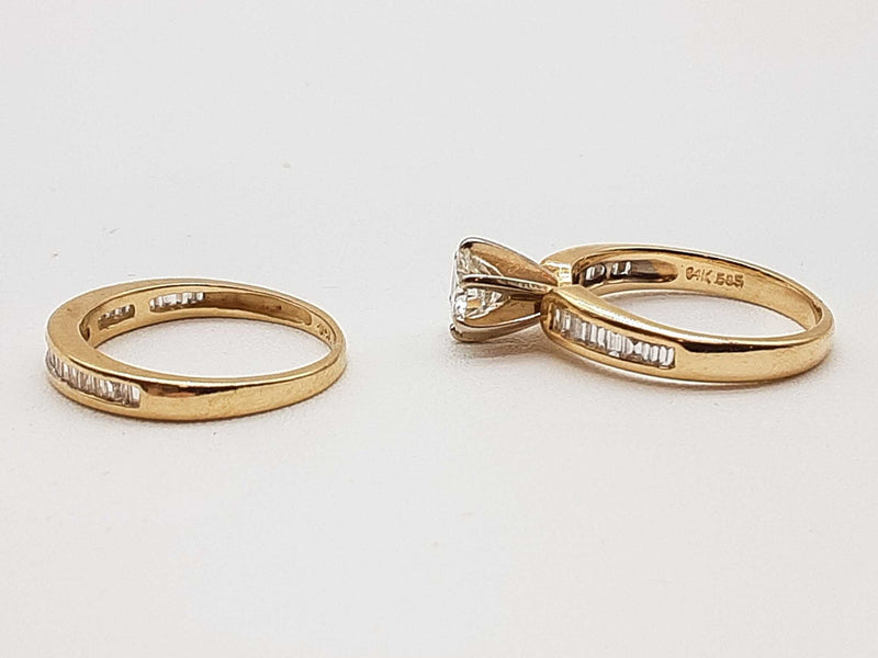 1.50 Ctw Diamonds 14k Yellow Gold 4.0g Ring Set Size 4.25 Do0324rrxde