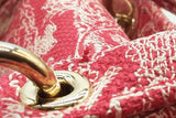 Christian Dior Lady D-lite Pink & White Embroidered Top Handle Bag Eb1225oxxzde